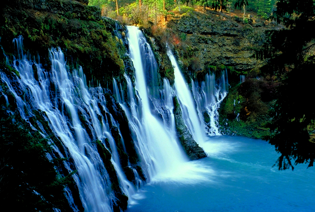 waterfall, burney falls, redding, shasta, upstate california